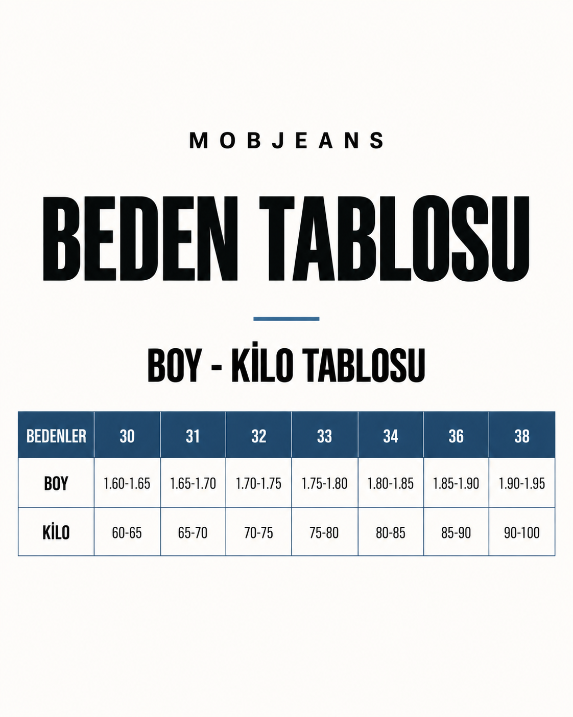 Beden Tablosu