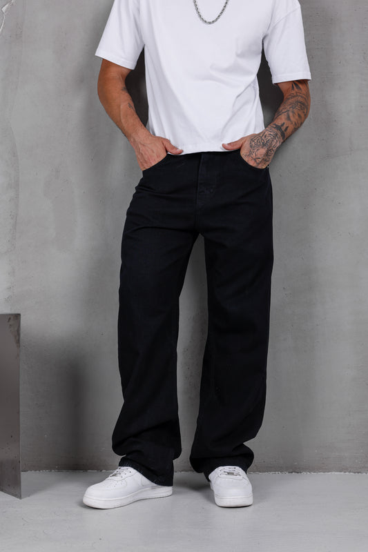 M01 Washed Black Baggy Jean