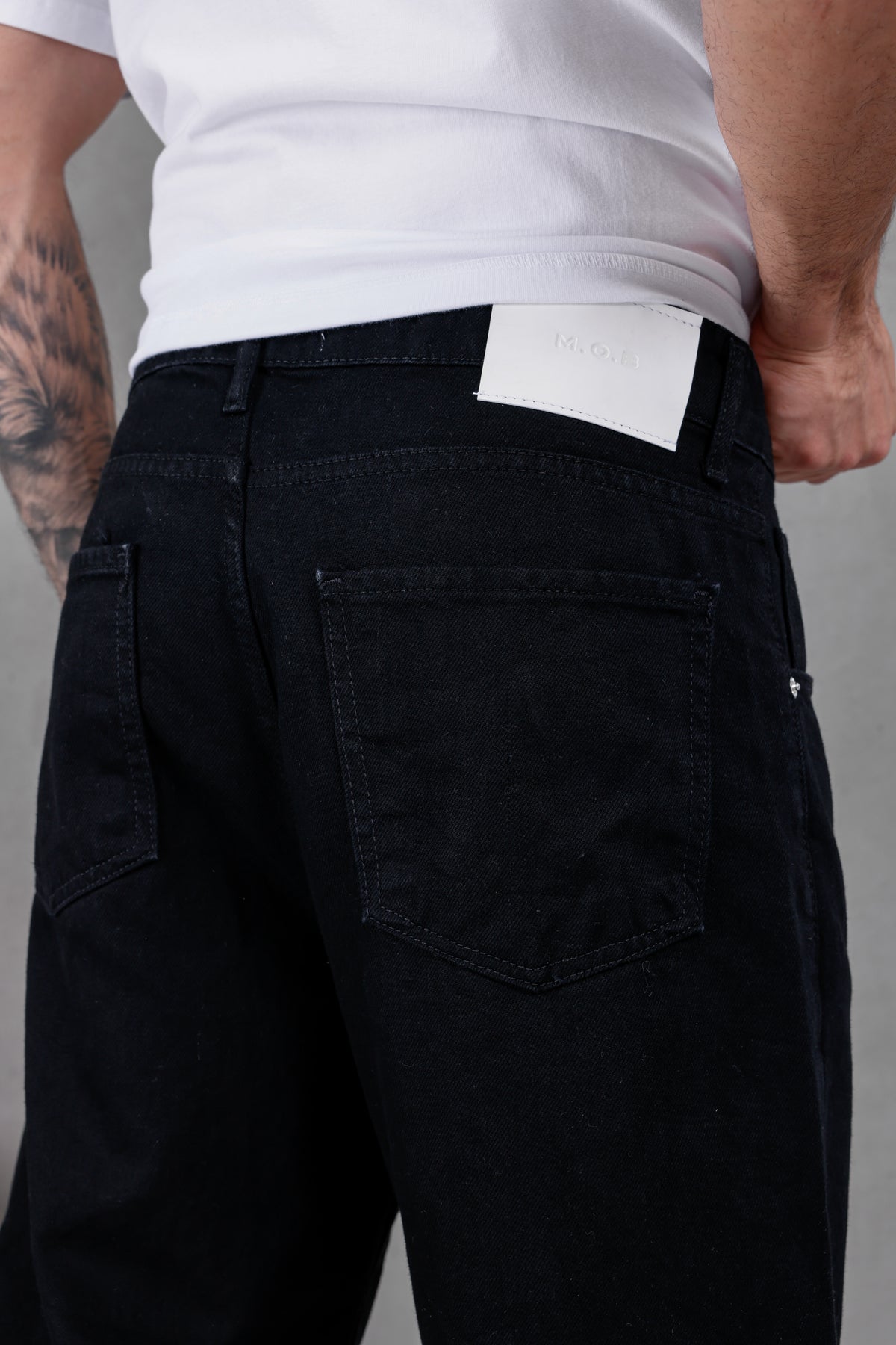 M01 Washed Black Baggy Jean